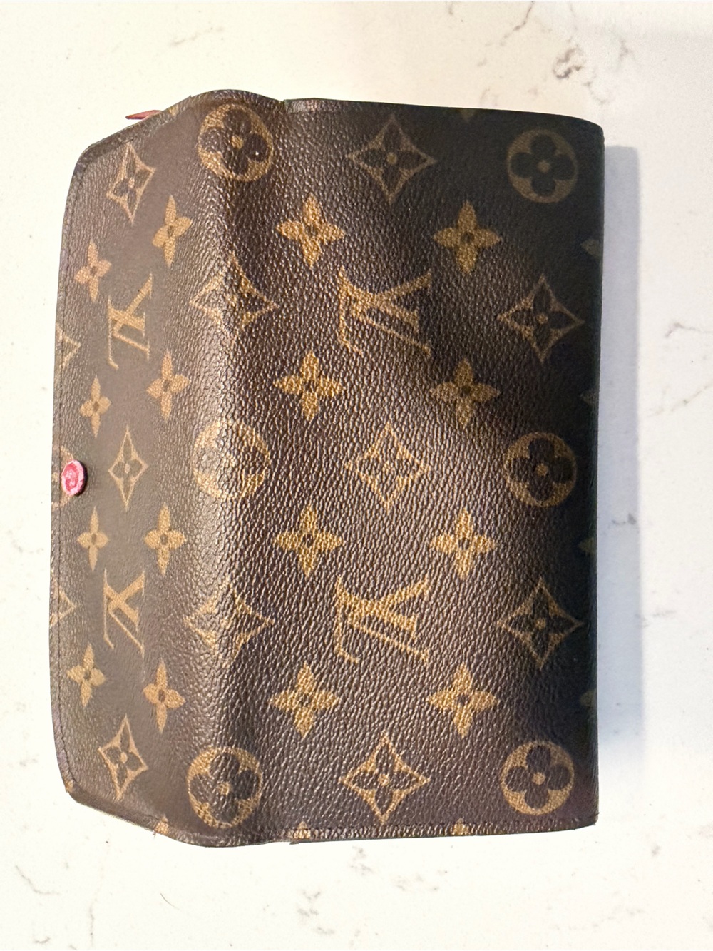 Louis Vuitton Monogram Canvas Brown with Red Snap Continental-Style Wallet - Picture 4 of 11